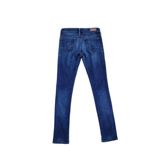 AG The Stevie Slim Straight Semi-Dark Wash Whiskering Denim Jeans Size 24R - Picture 4 of 12